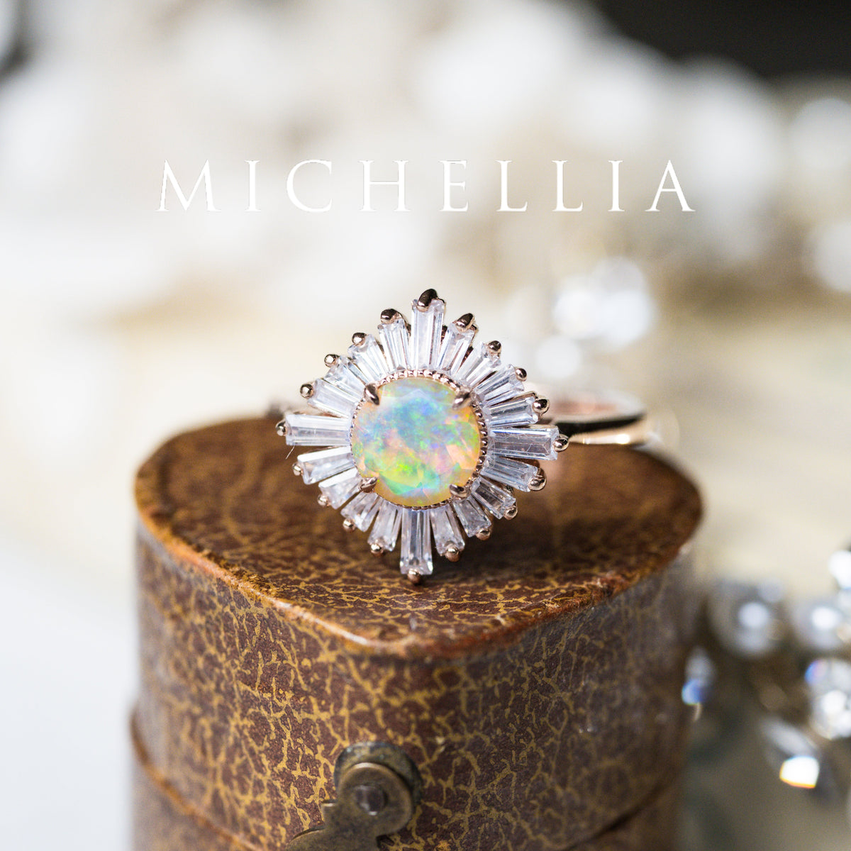 [Artemis] Vintage Deco Goddess Ring in Australian Opal