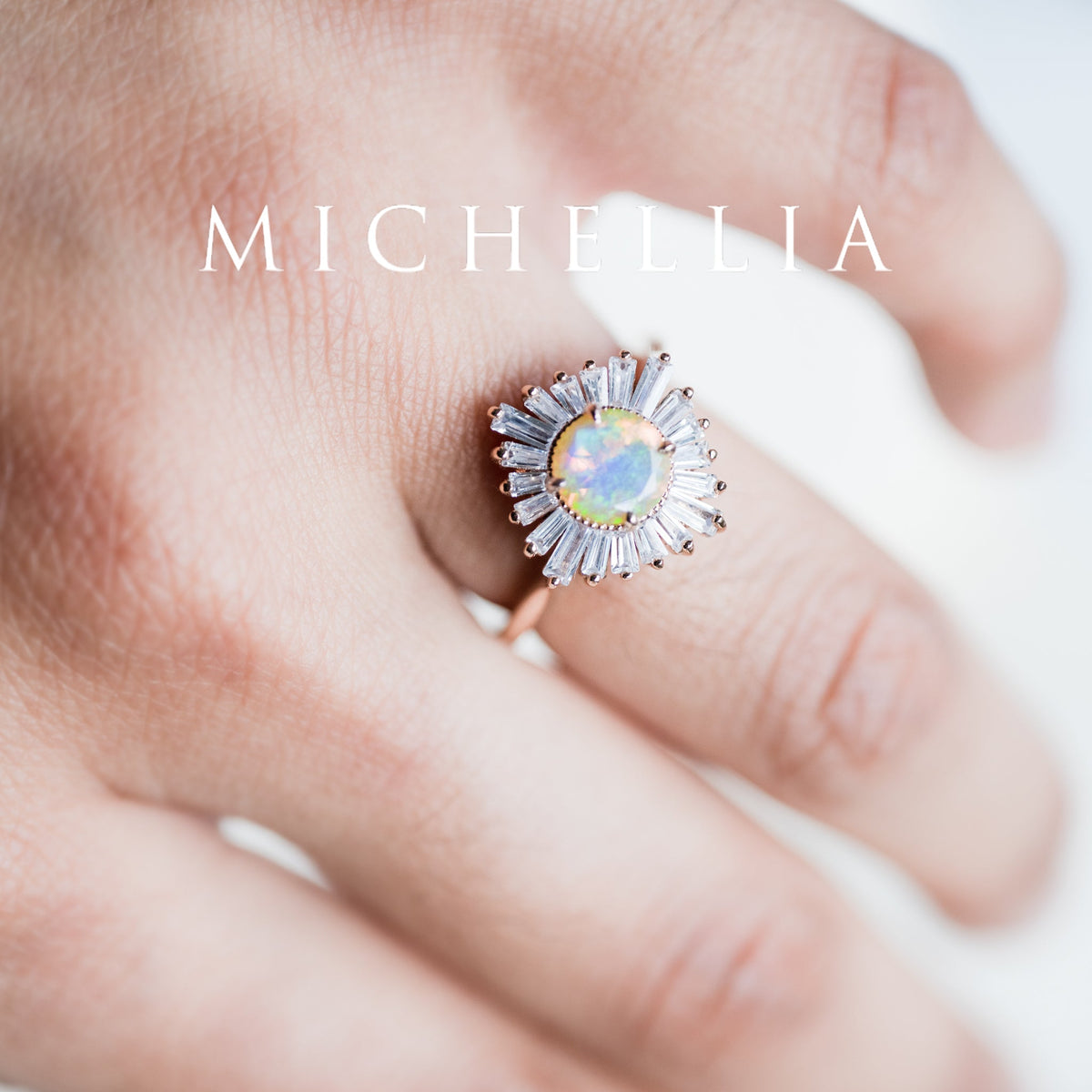 [Artemis] Vintage Deco Goddess Ring in Australian Opal