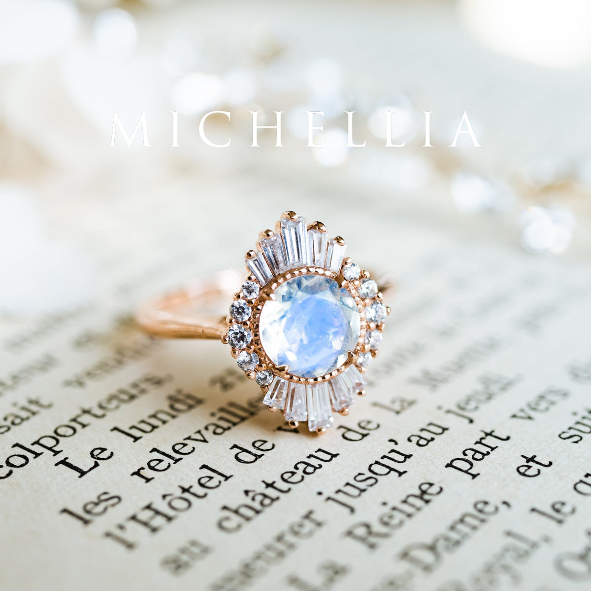 [Georgiana] Vintage Deco Duchess Ring in Aquamarine