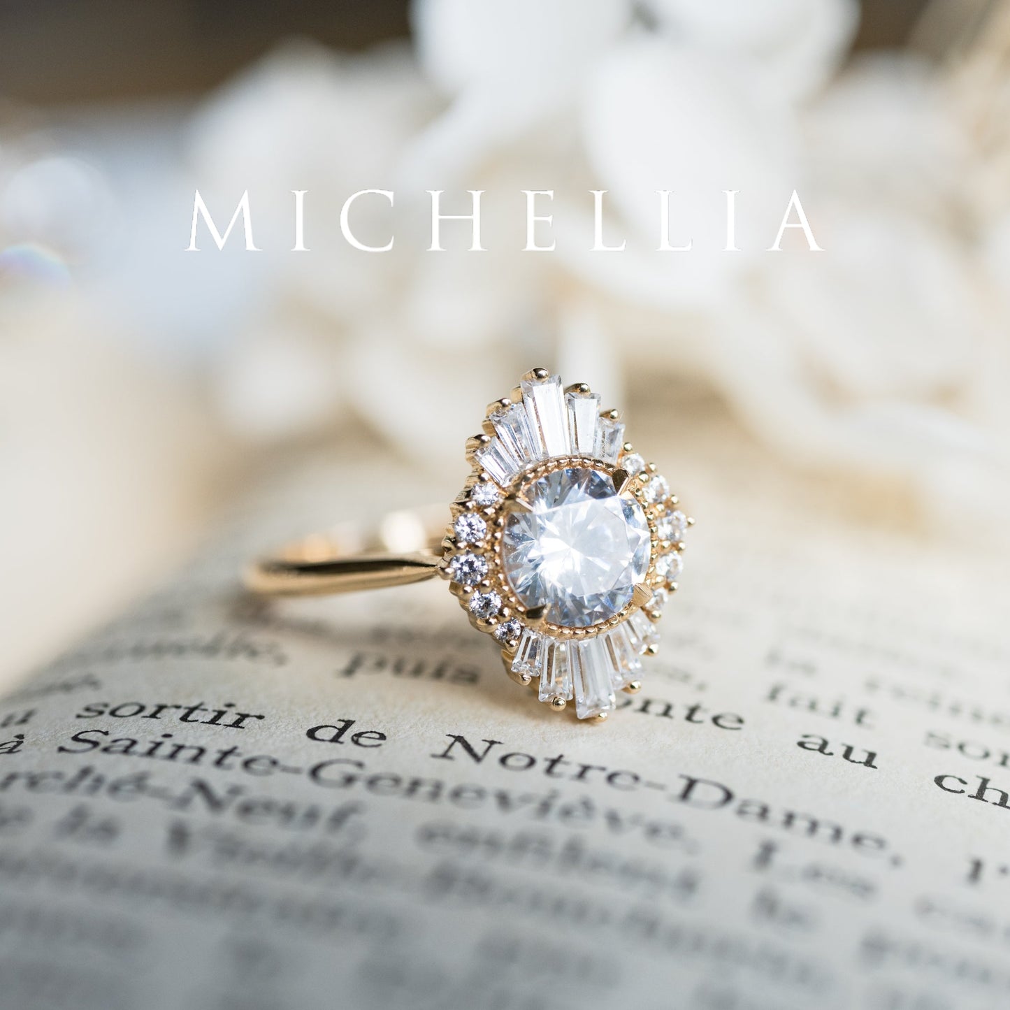 [Georgiana] Vintage Deco Duchess Ballerina Engagement Ring in Diamond