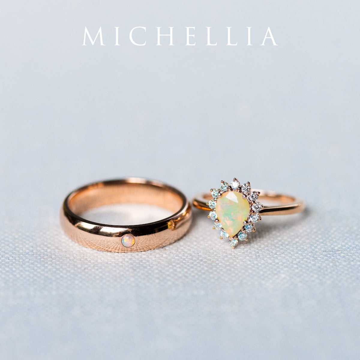 [Camellia] Vintage Bloom Halo Pear Engagement Ring in Diamond / Moissanite