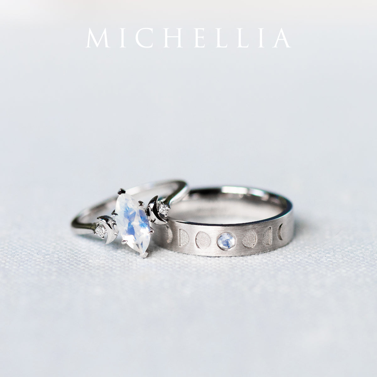 [Cressida] Moon Goddess Marquise Cut Ring in Lab Blue Sapphire