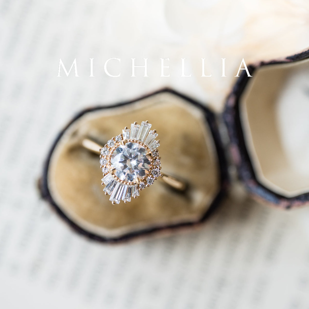 [Georgiana] Vintage Deco Duchess Ballerina Engagement Ring in Diamond