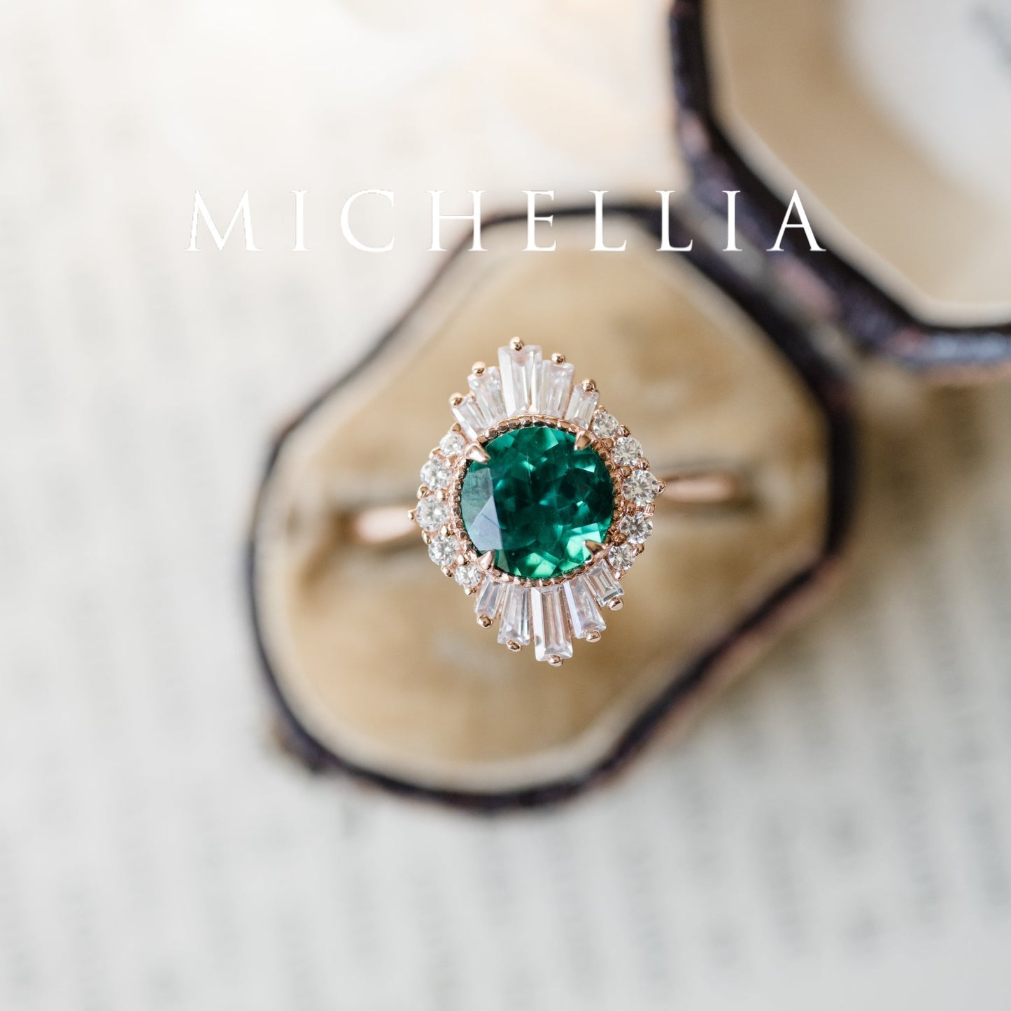 [Georgiana] Vintage Deco Duchess Ring in Aquamarine