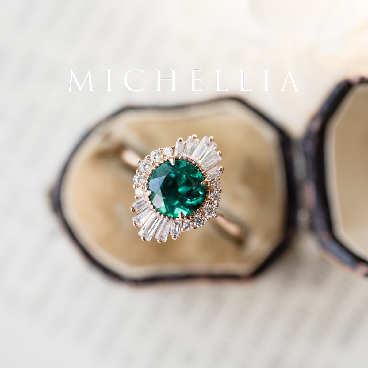 [Georgiana] Vintage Deco Duchess Ring in Aquamarine