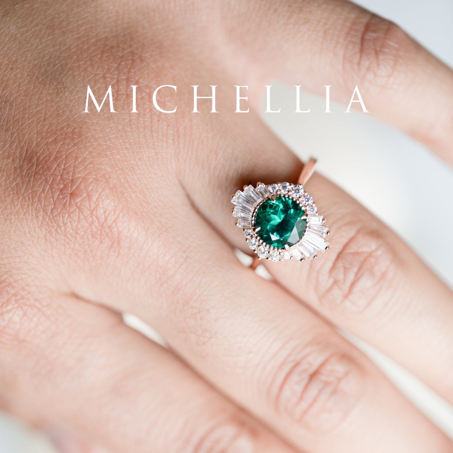 [Georgiana] Vintage Deco Duchess Ring in Aquamarine
