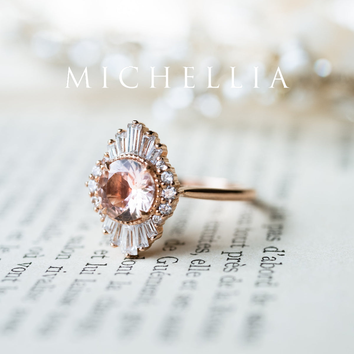[Georgiana] Vintage Deco Duchess Ring in Morganite
