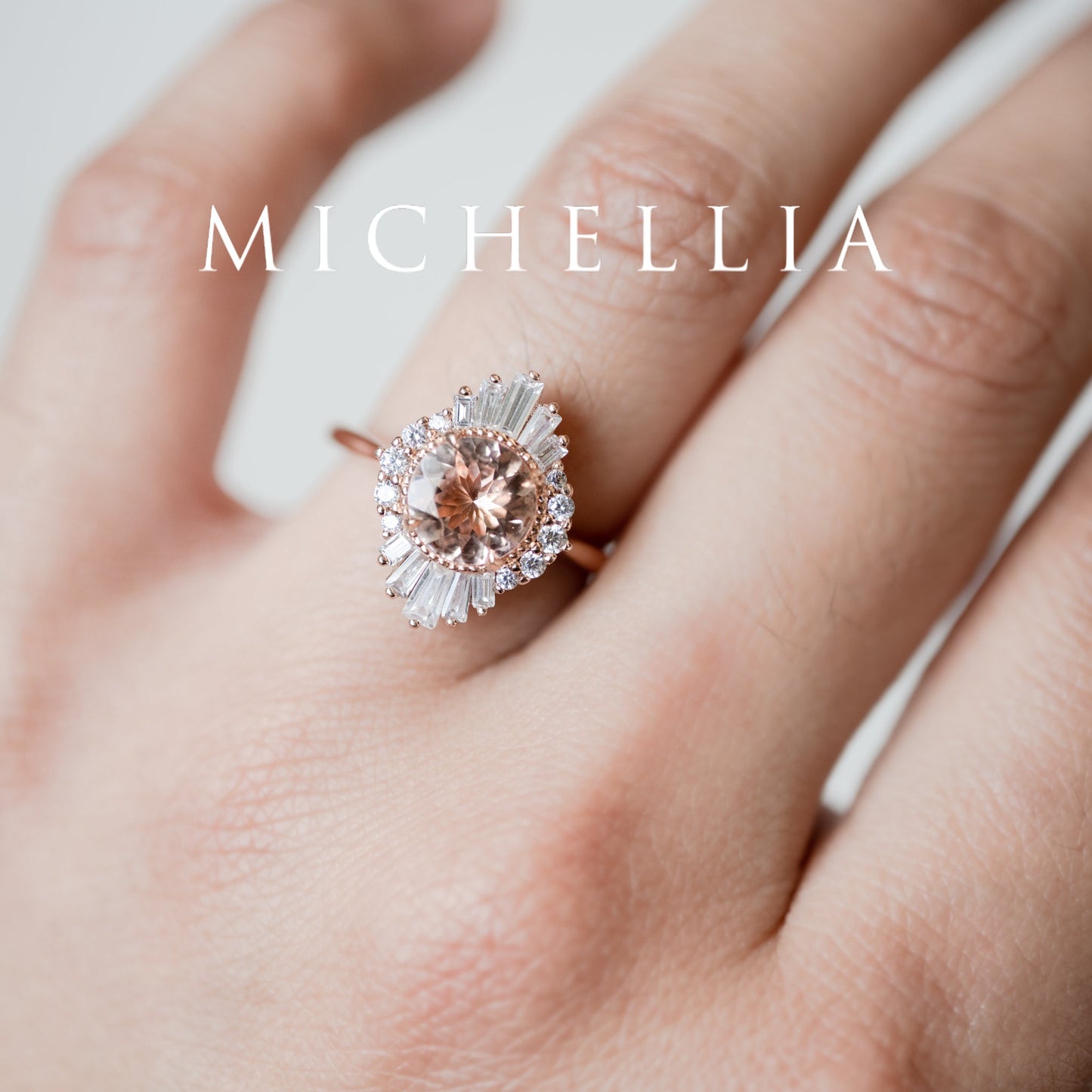 [Georgiana] Vintage Deco Duchess Ring in Morganite