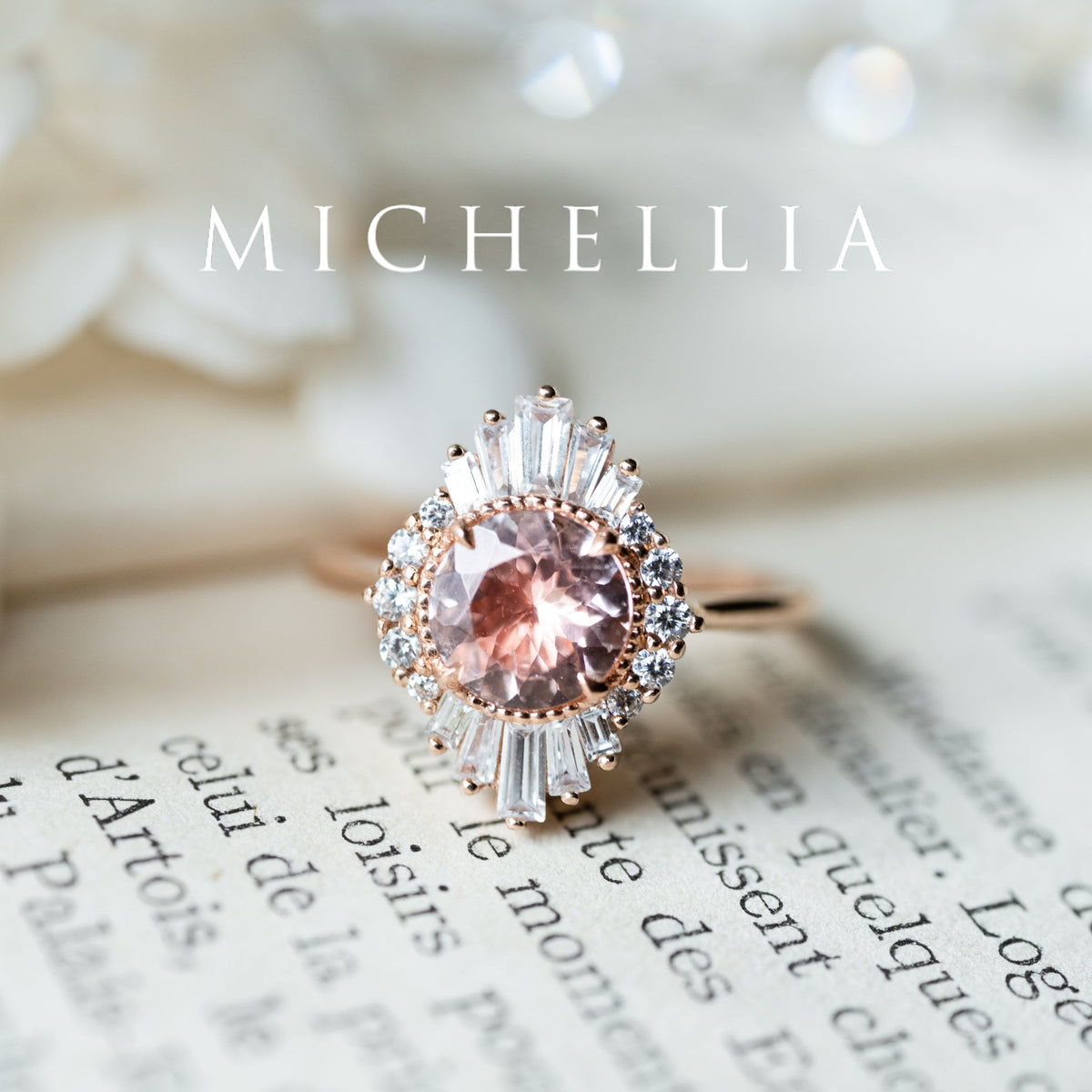 [Georgiana] Vintage Deco Duchess Ring in Morganite