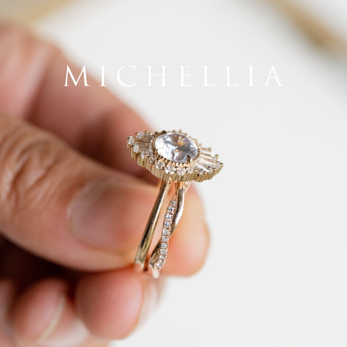 [Georgiana] Vintage Deco Duchess Ballerina Engagement Ring in Diamond