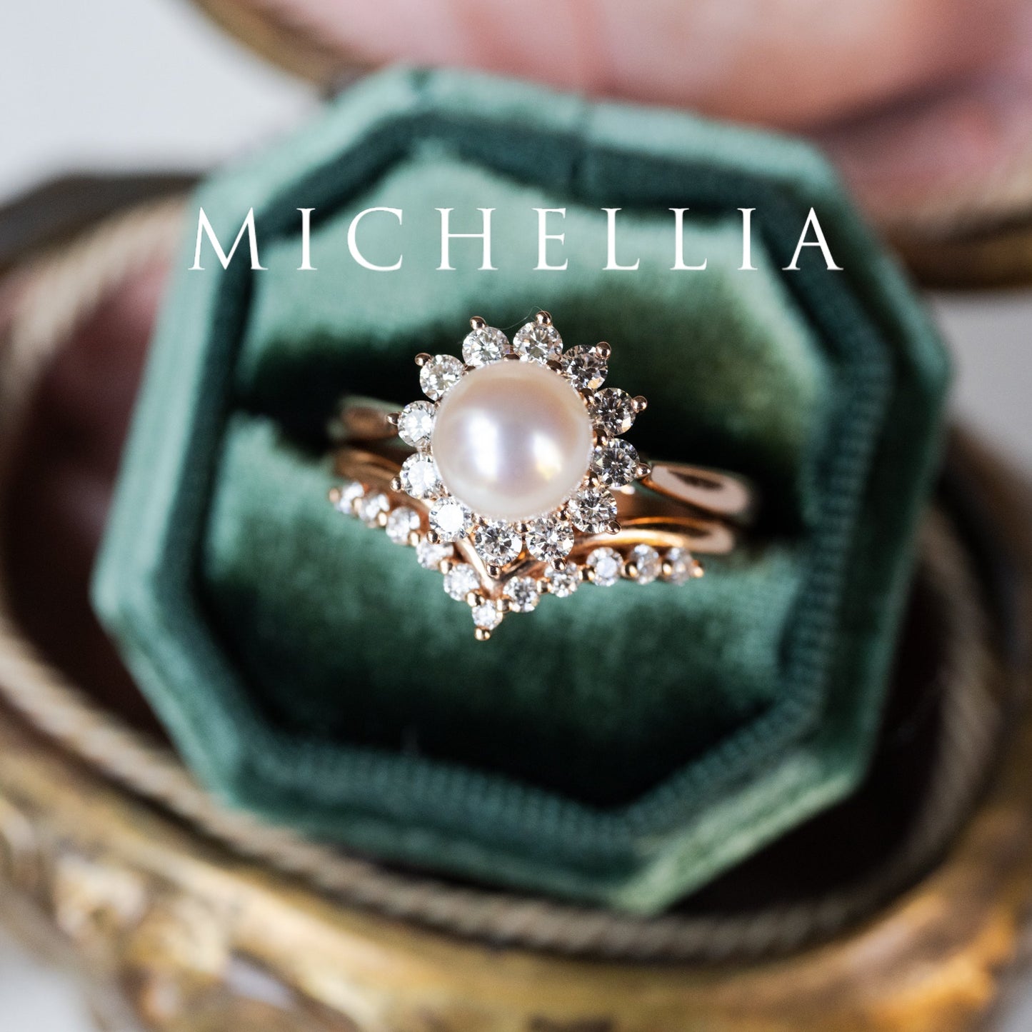 [Rosalie] Ready-to-Ship Vintage Bloom Ring in Akoya Pearl