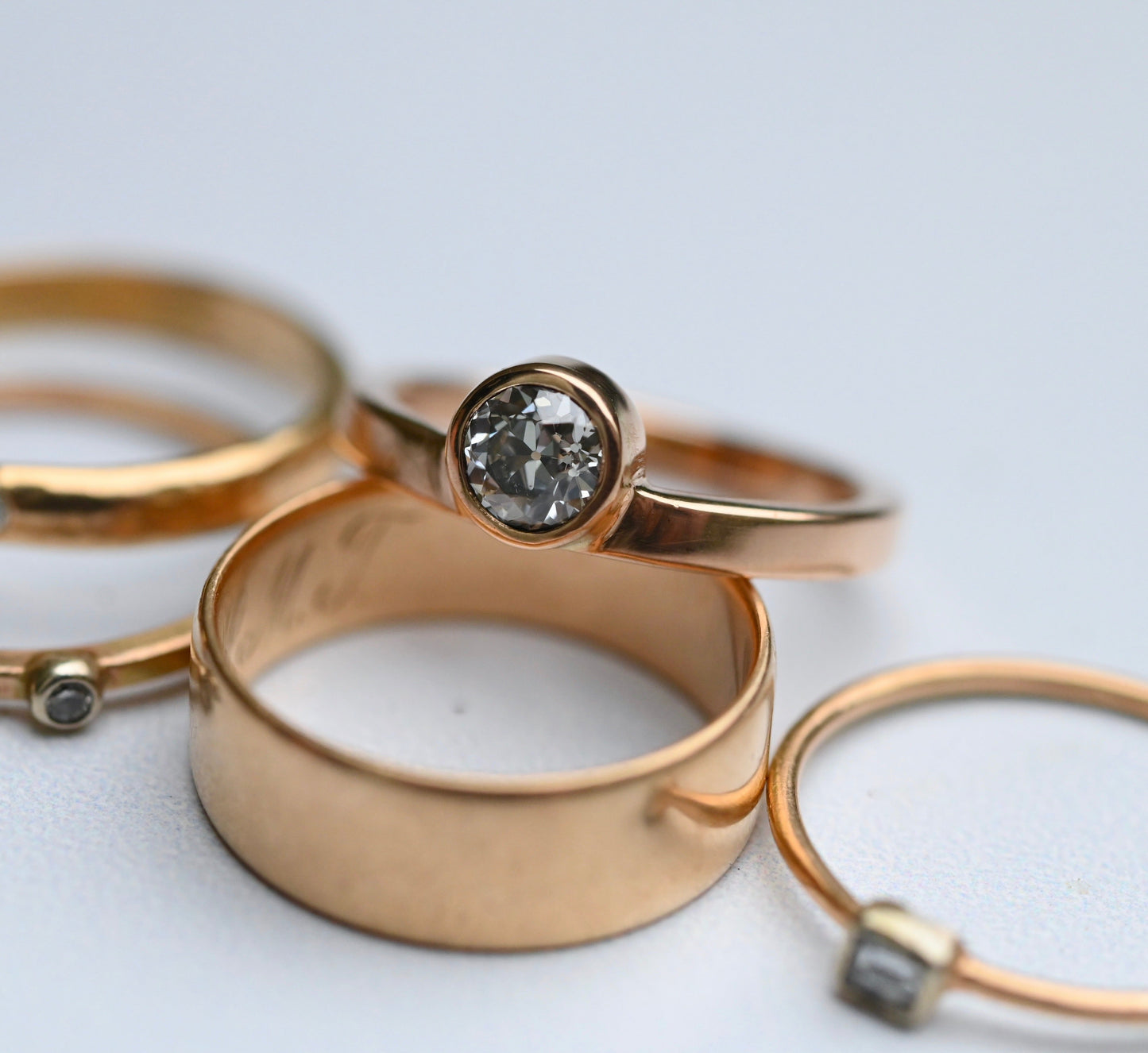 14k Gold Solitaire Arc Ring Setting - Made To Order