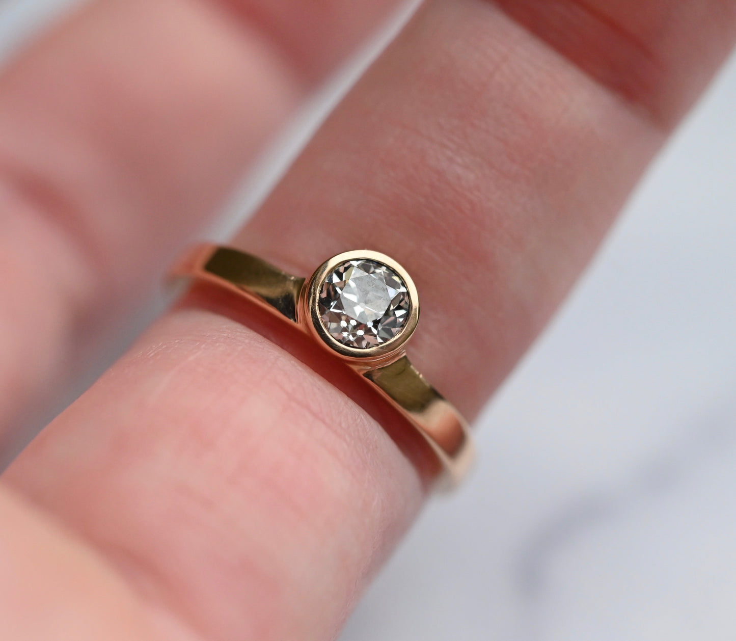14k Gold Solitaire Arc Ring Setting - Made To Order