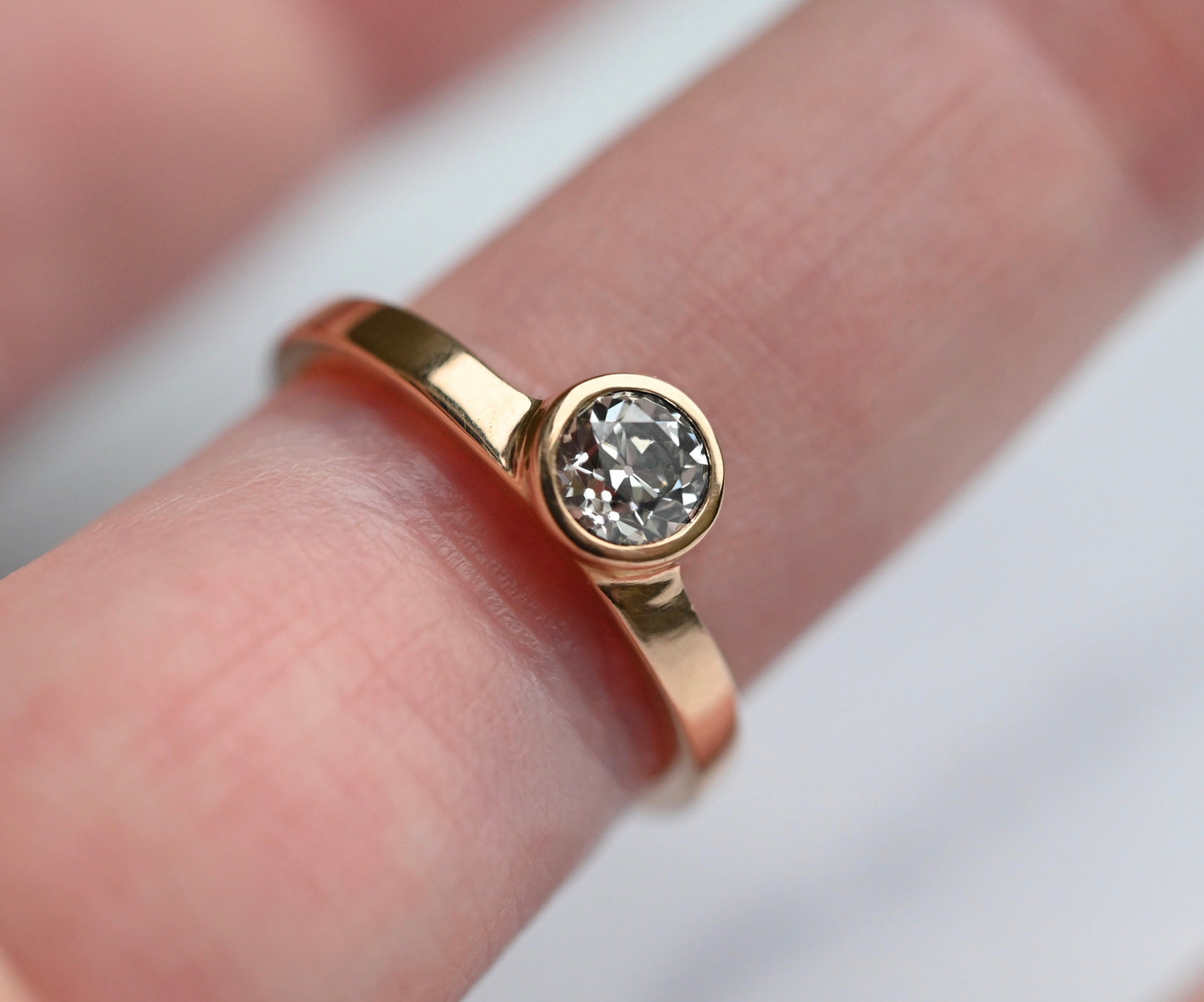 14k Gold Solitaire Arc Ring Setting - Made To Order