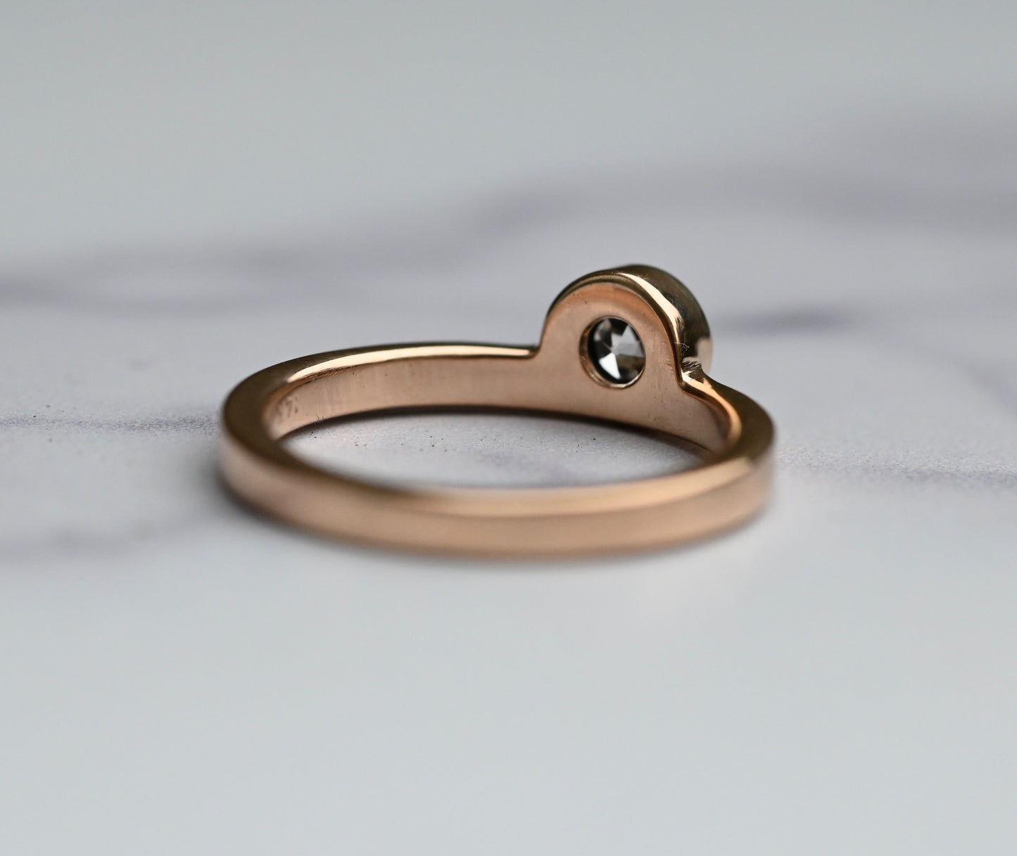 14k Gold Solitaire Arc Ring Setting - Made To Order