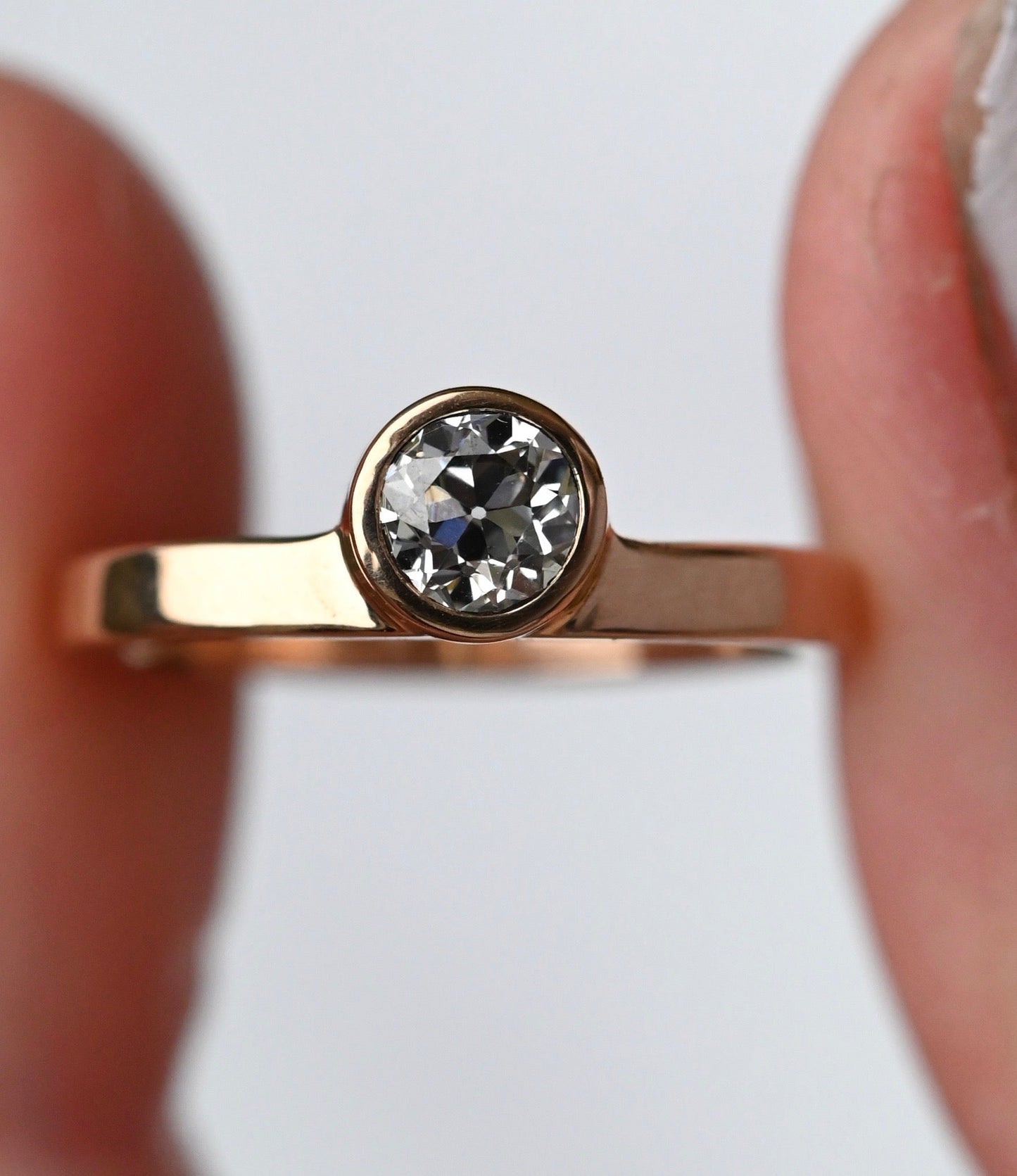 14k Gold Solitaire Arc Ring Setting - Made To Order