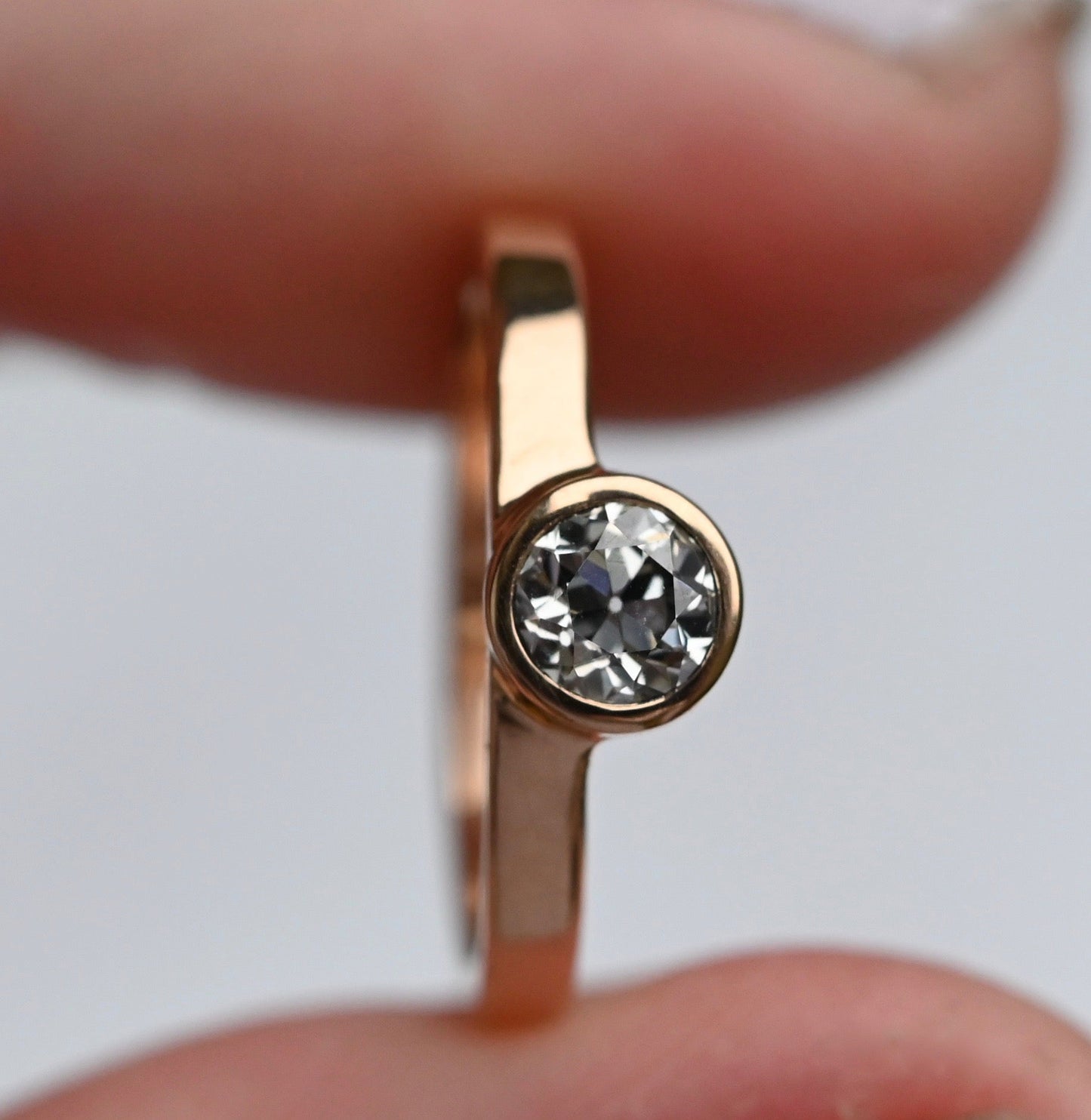 14k Gold Solitaire Arc Ring Setting - Made To Order