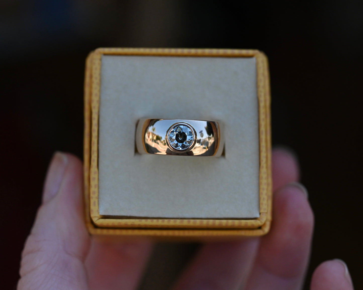 14k Gold Heavy OMC Diamond Cigar Band Ring - Ready to Ship - size 7.25