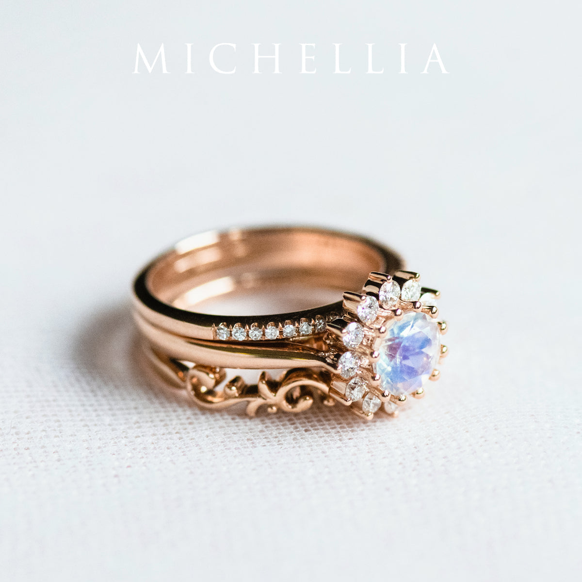 [Rosalie] Vintage Bloom Ring in Labradorite