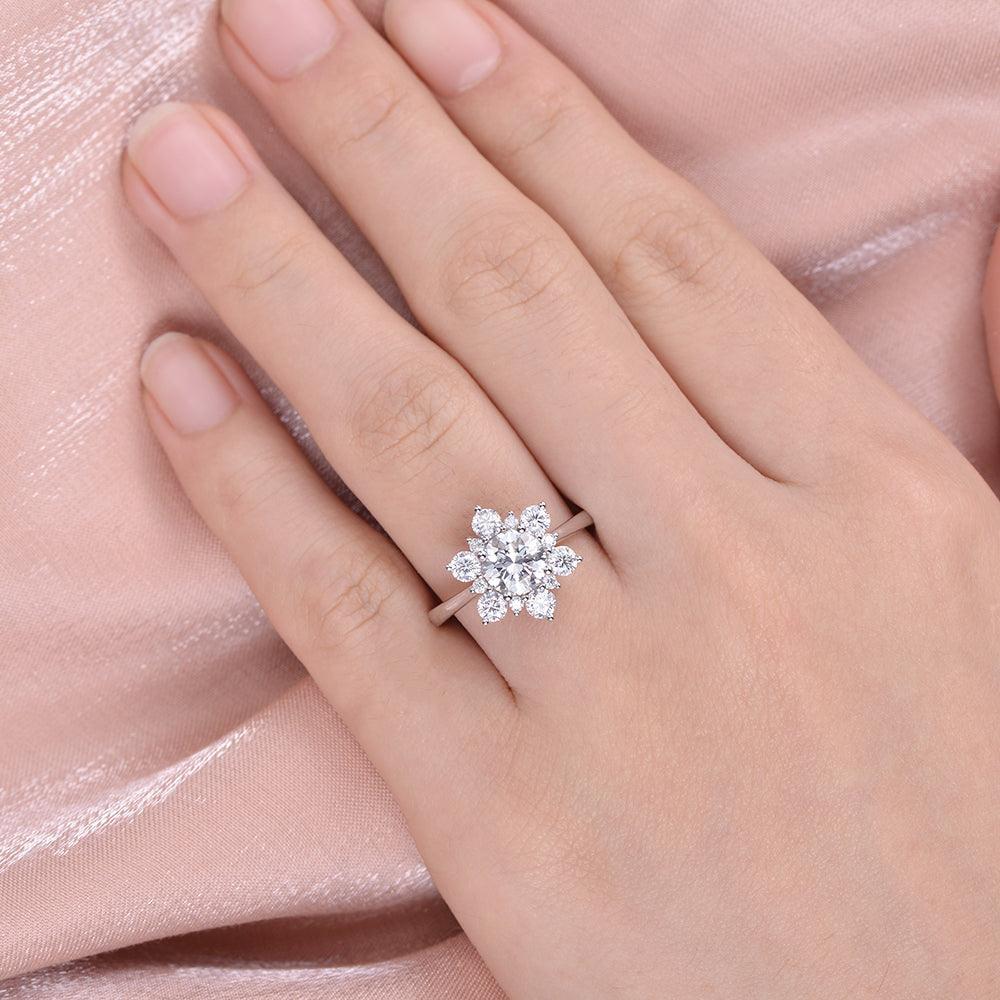 Elara’s Snowflake | Art Deco Diamond Engagement Ring