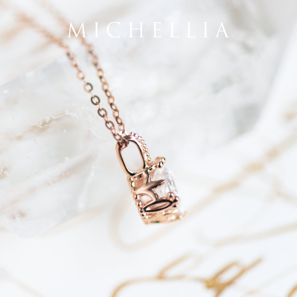 [Astoria] Fluer De Lis Princess Cut Necklace in Moissanite