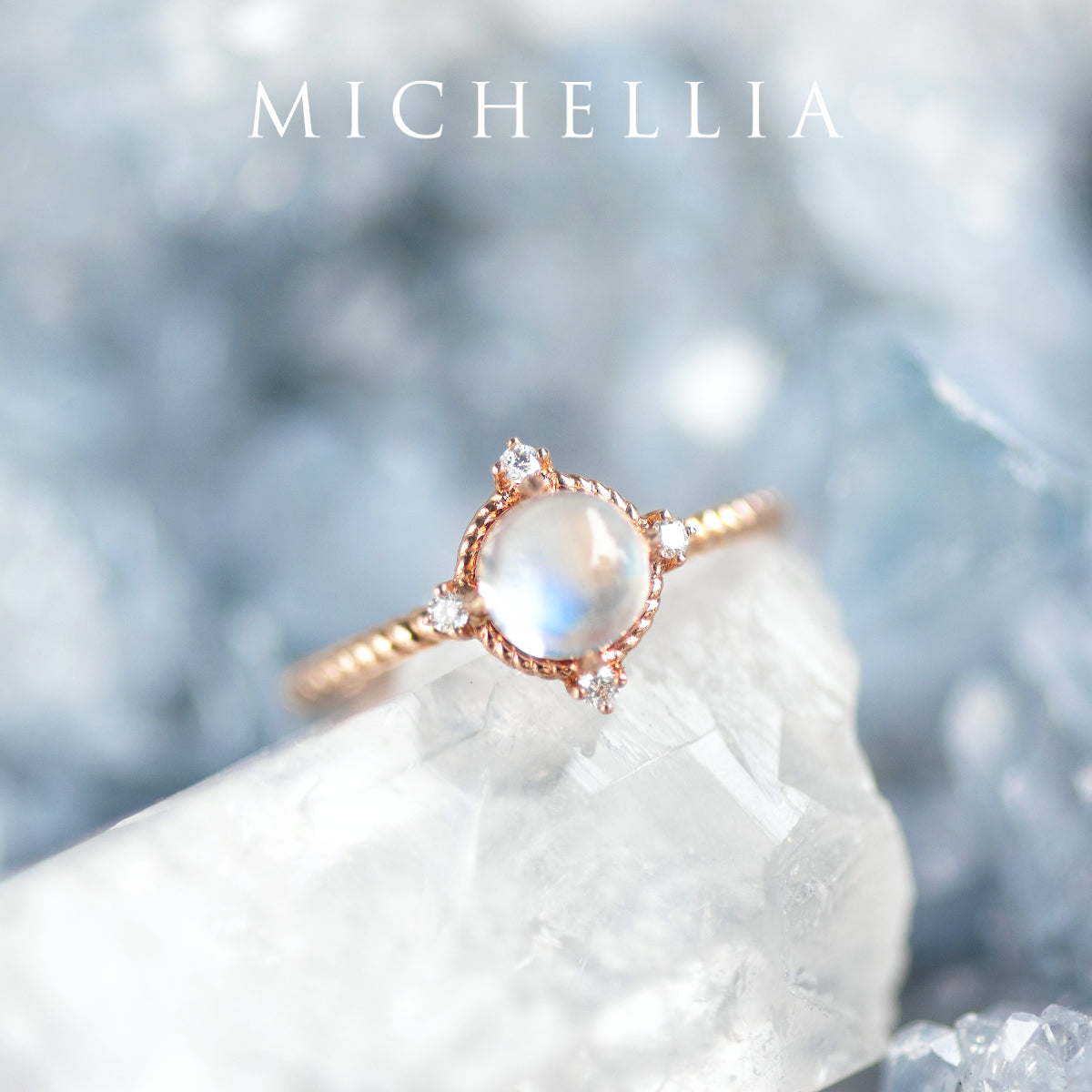 [Stella] Aura of Galaxy Engagement Ring in Moonstone