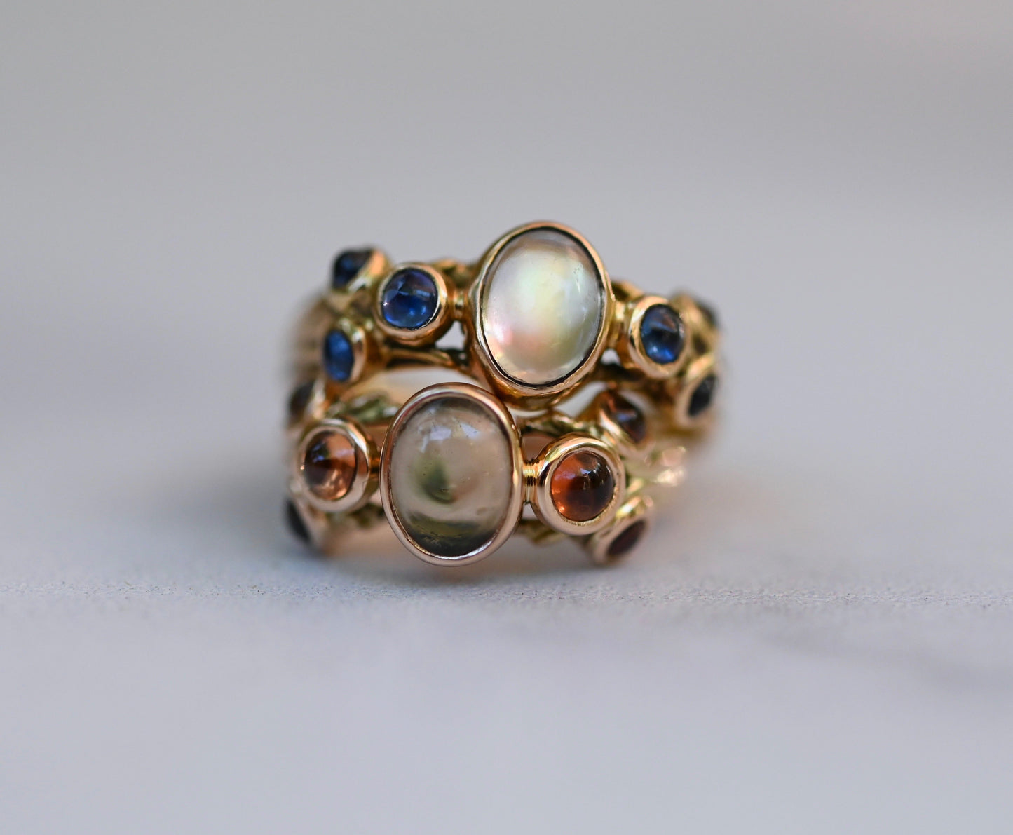 14k Gold 7 Stone Cluster Ring Setting - Made To Order