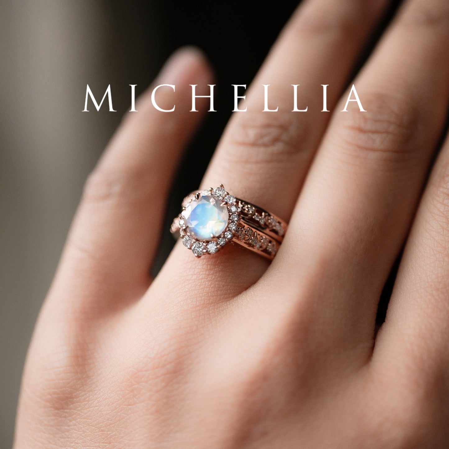 [Ophelia] Rococo Opulence Engagement Ring in Diamond / Moissanite