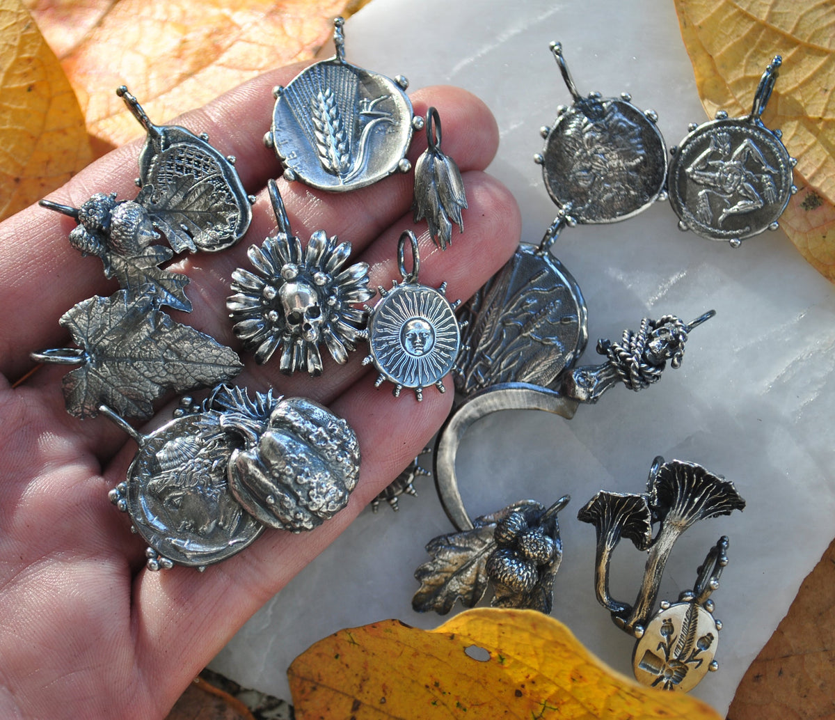 Harvest Charms, Heirloom Pumpkin & Pumpkin Leaf