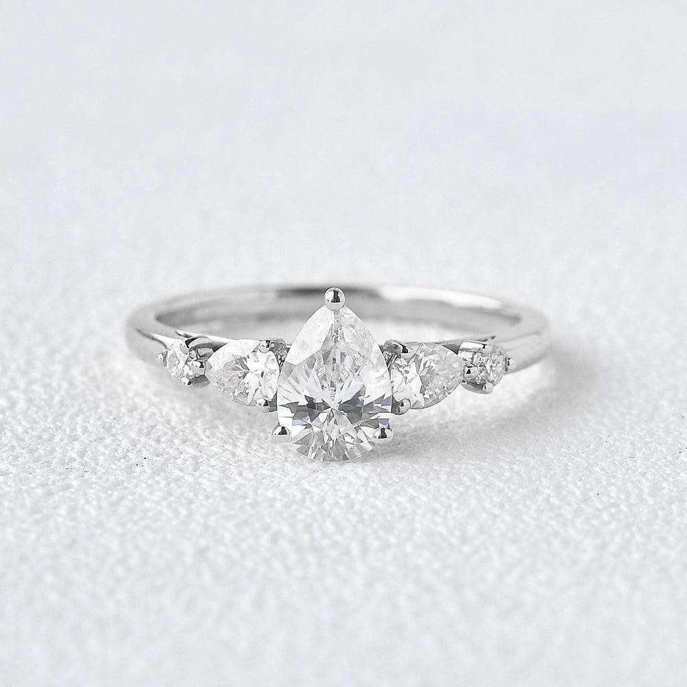 Elara’s Tear | 1CT Pear Diamond Engagement Ring