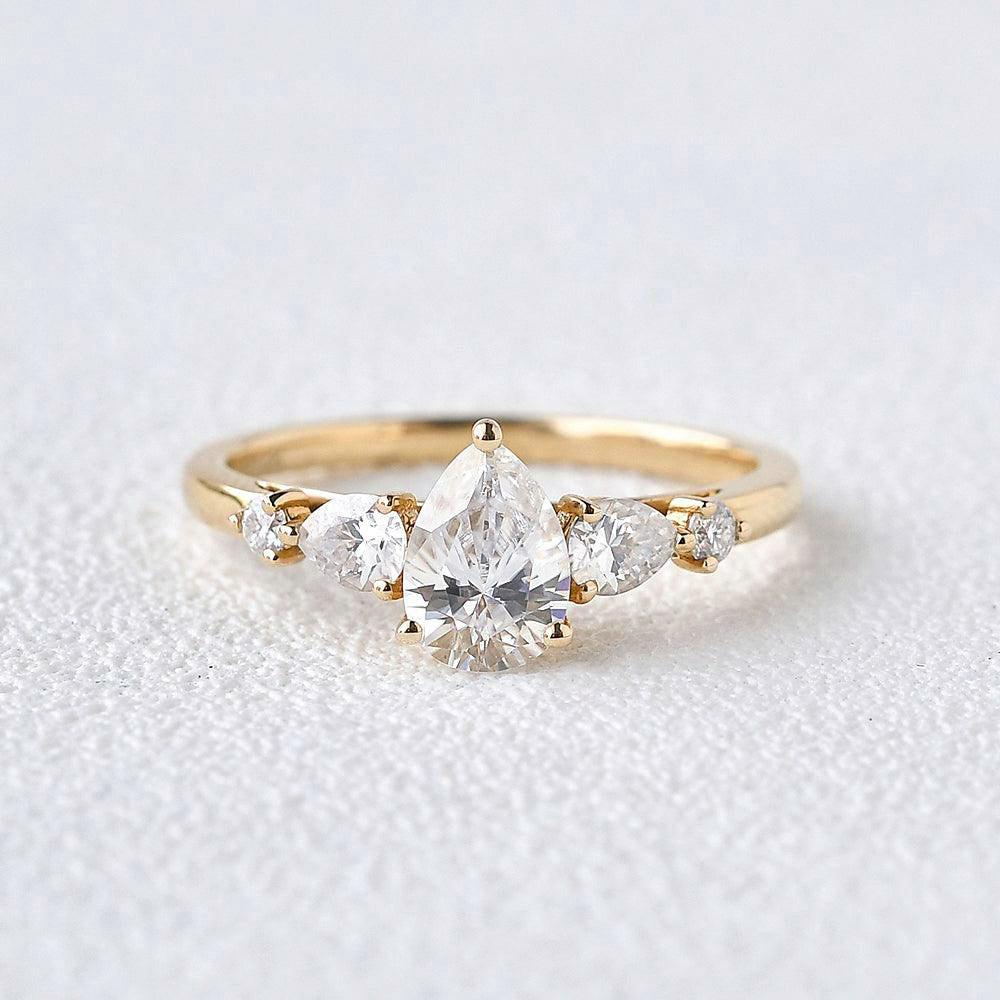 Elara’s Tear | 1CT Pear Diamond Engagement Ring