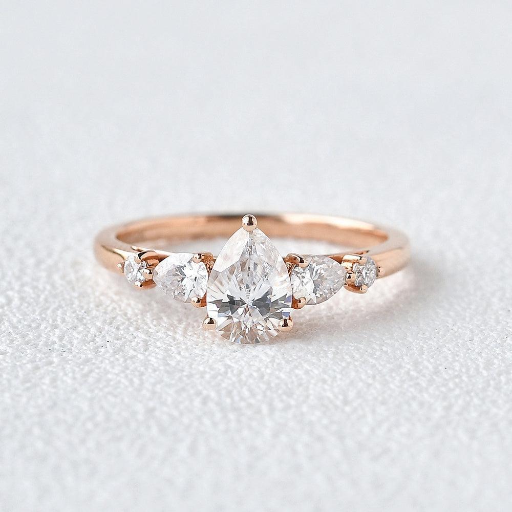 Elara’s Tear | 1CT Pear Diamond Engagement Ring