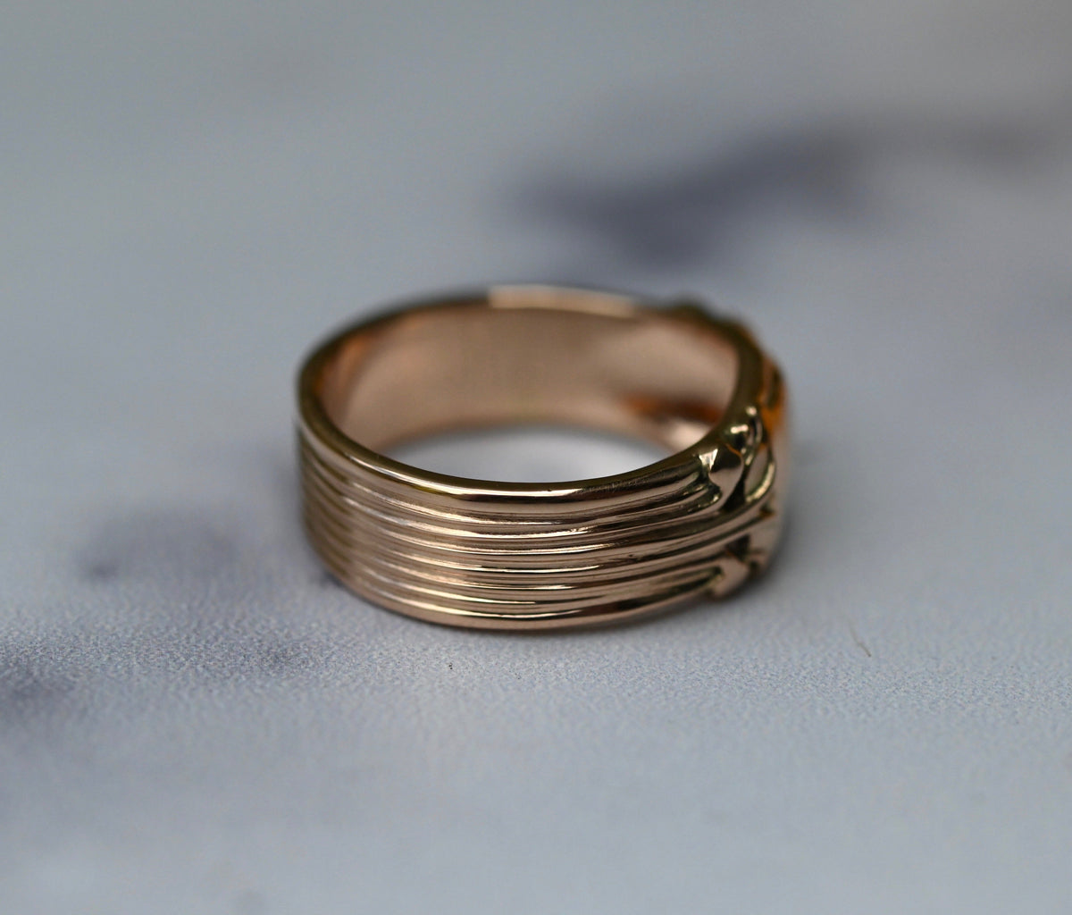 Large Banner 14k Gold Ring Band - Made To Order
