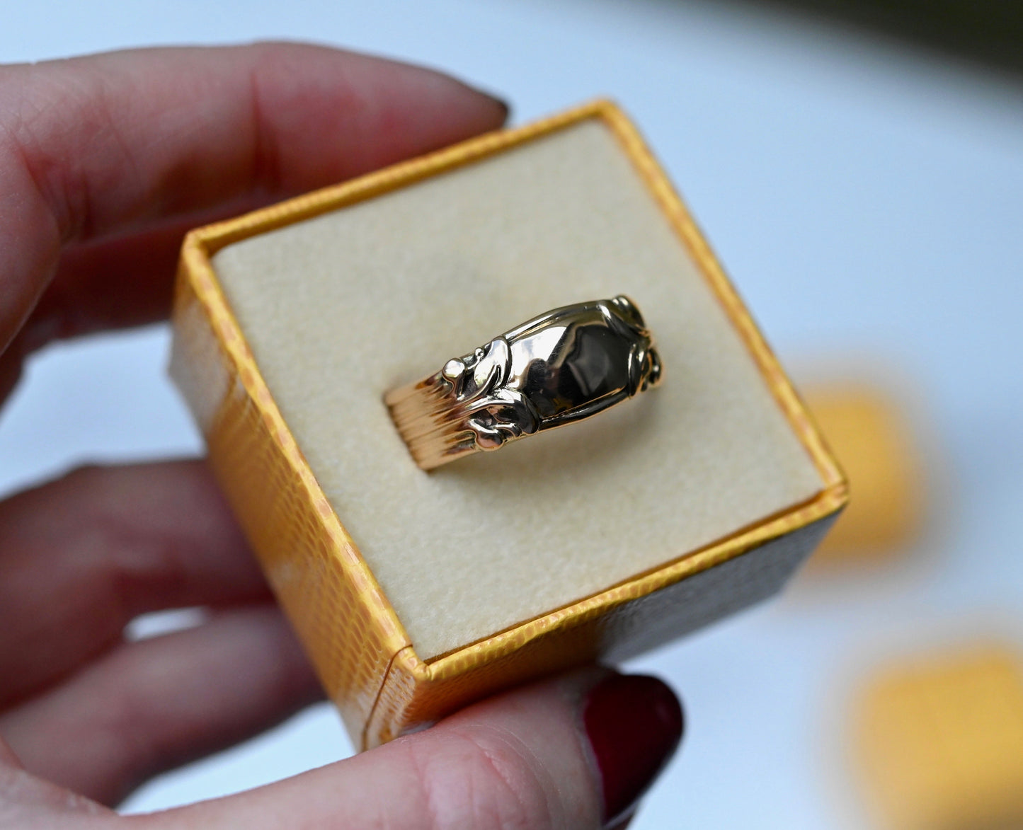 Large Banner 14k Gold Ring Band - Made To Order