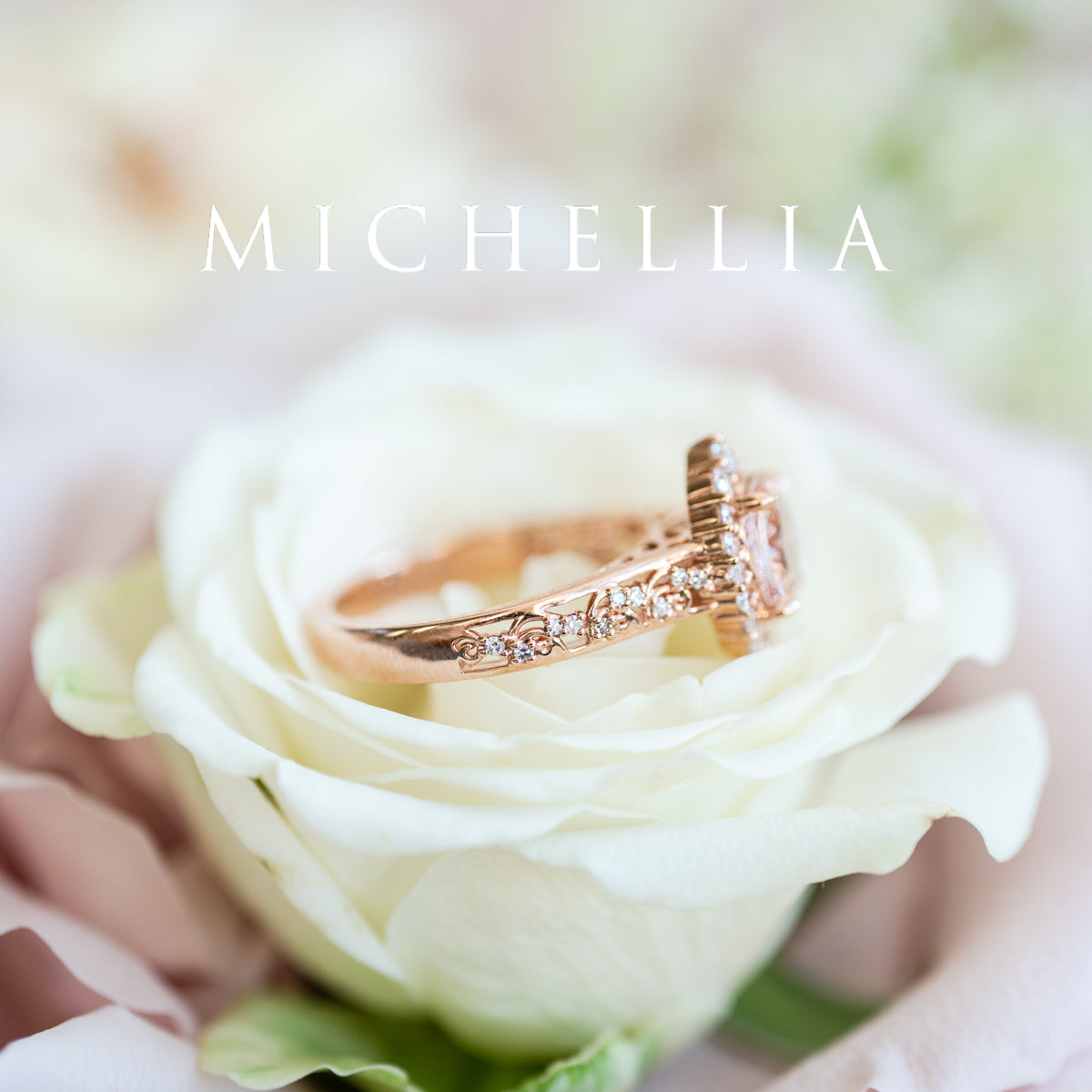 [Ophelia] Rococo Opulence Engagement Ring in Morganite
