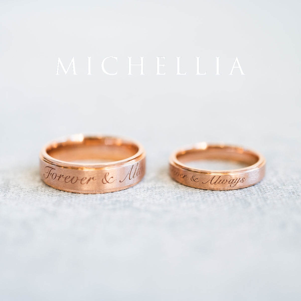 [Miles] Forever & Always Engraved Matching Wedding Band