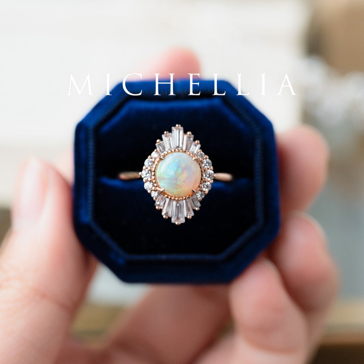 [Georgiana] Vintage Deco Duchess Ring in Australian Opal