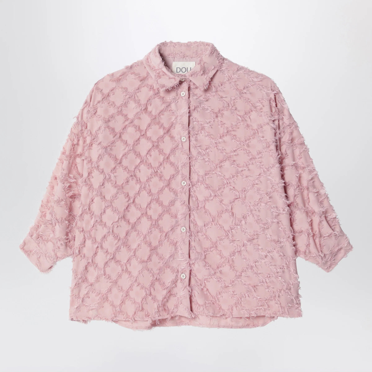 Douuod - Pink Shirt With Fringe Pattern
