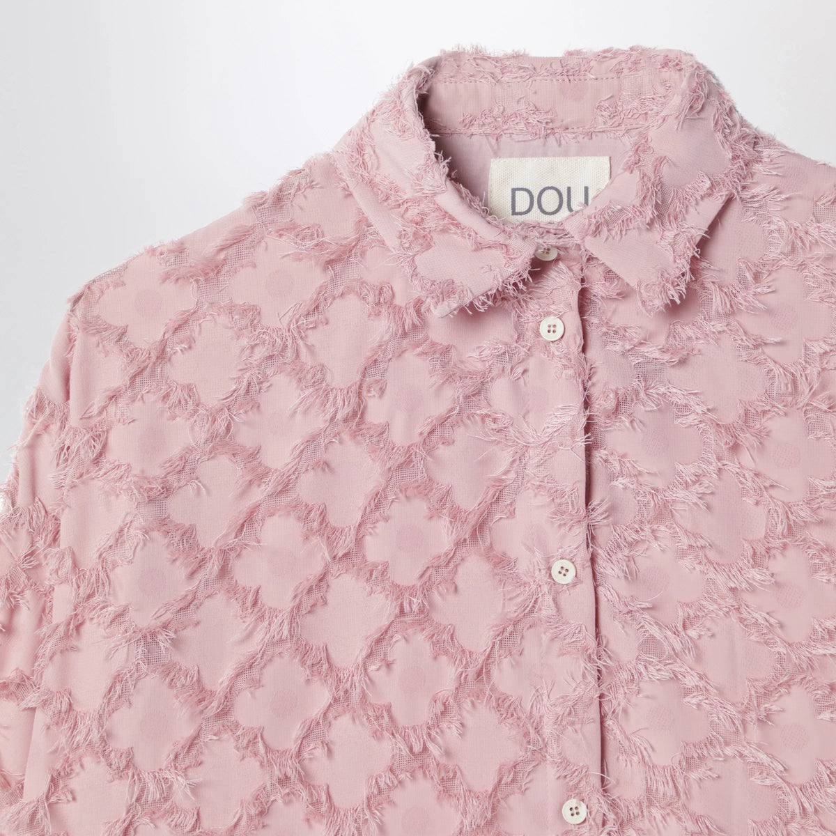 Douuod - Pink Shirt With Fringe Pattern