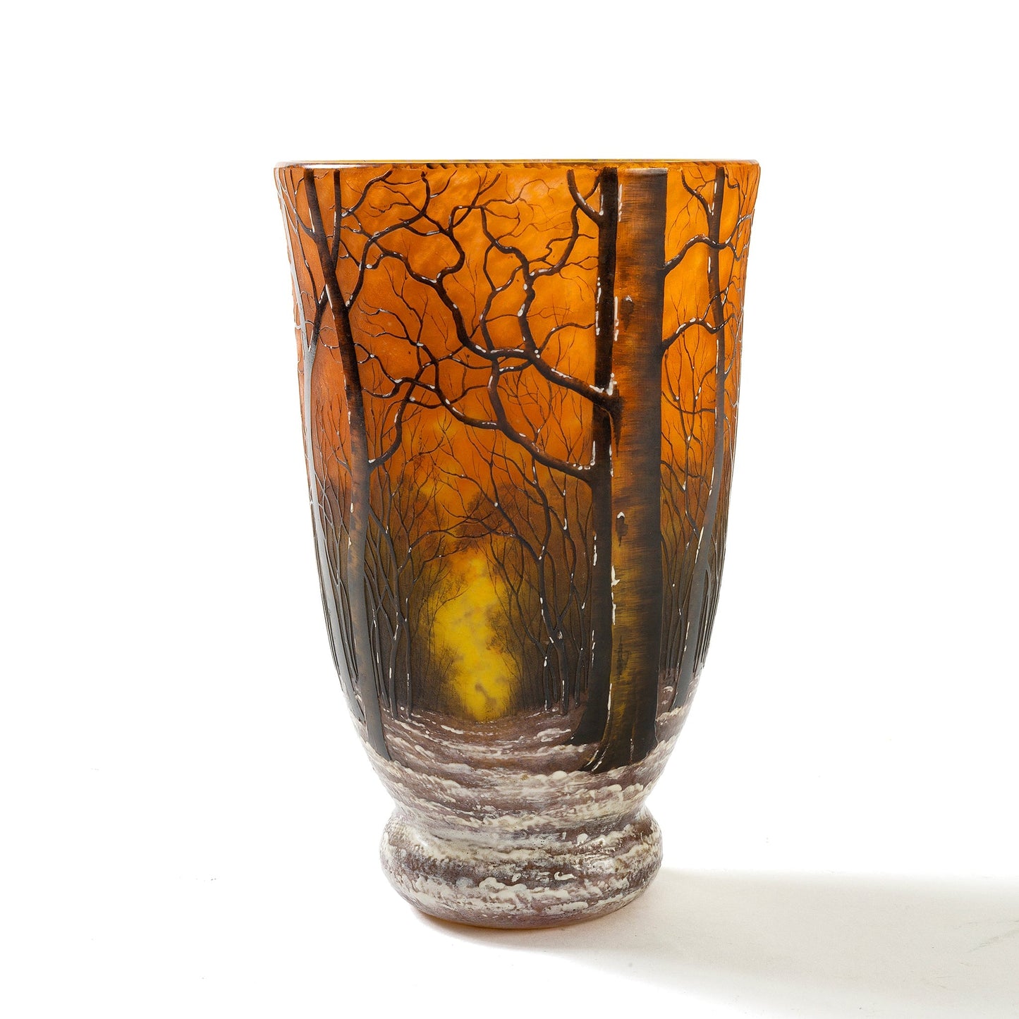 Daum Nancy "Paysage d'hiver" Cameo Glass Vase