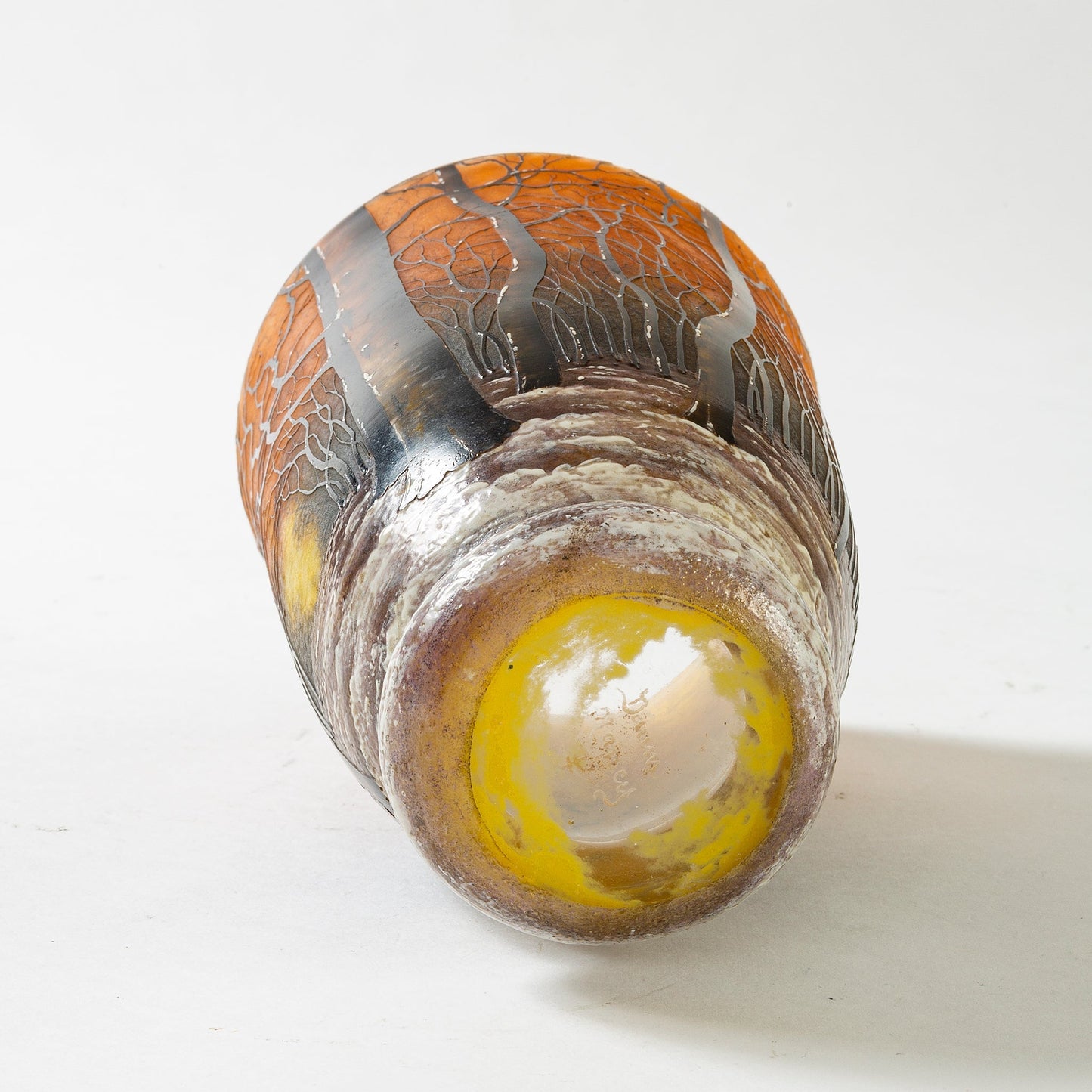 Daum Nancy "Paysage d'hiver" Cameo Glass Vase