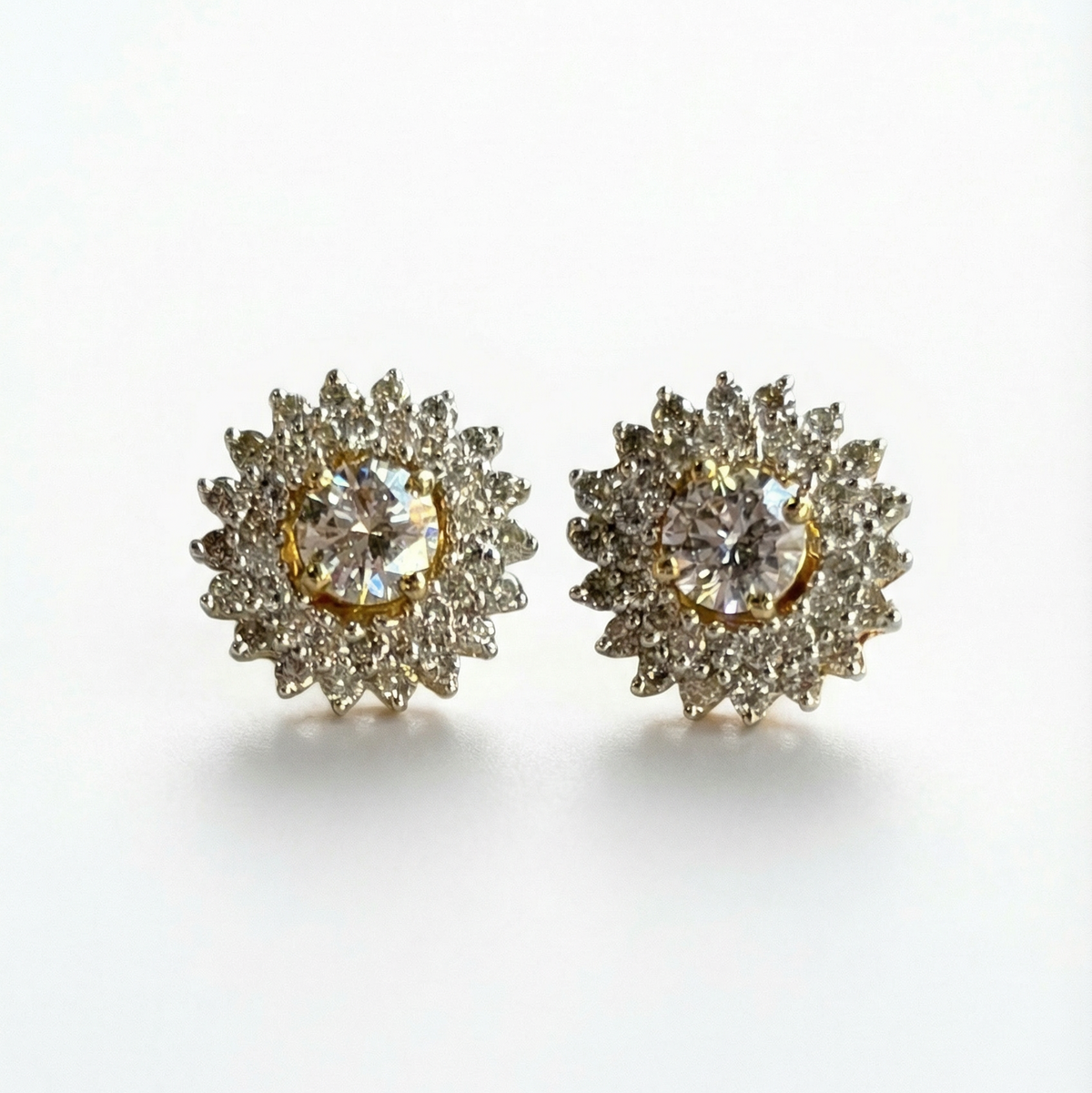 Natural Diamond Halo Earring Jackets | 0.75 CTW | 14K Yellow Gold