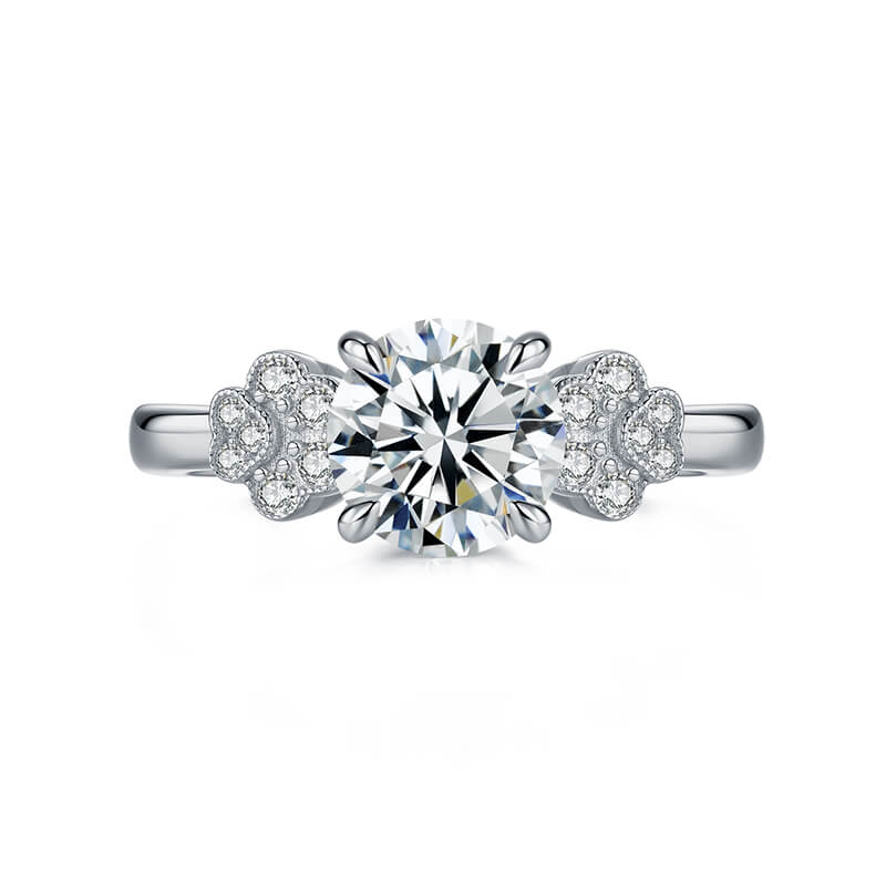 Dog Paw Print Moissanite Engagement Ring