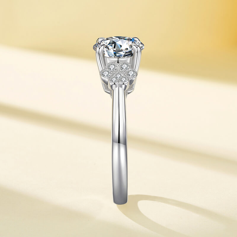 Dog Paw Print Moissanite Engagement Ring