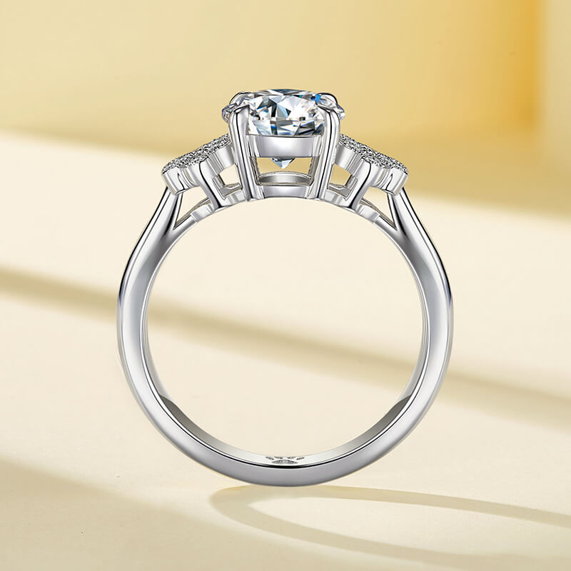 Dog Paw Print Moissanite Engagement Ring