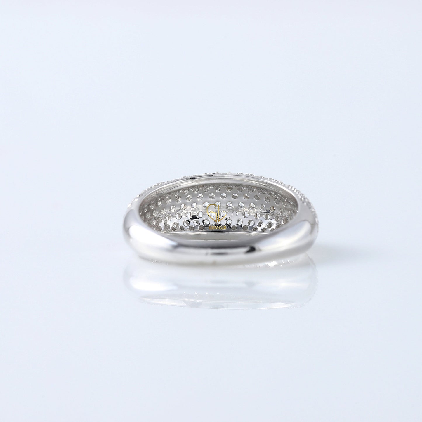 Dome Style Pave Set Lab Grown Diamond Chunky Ring