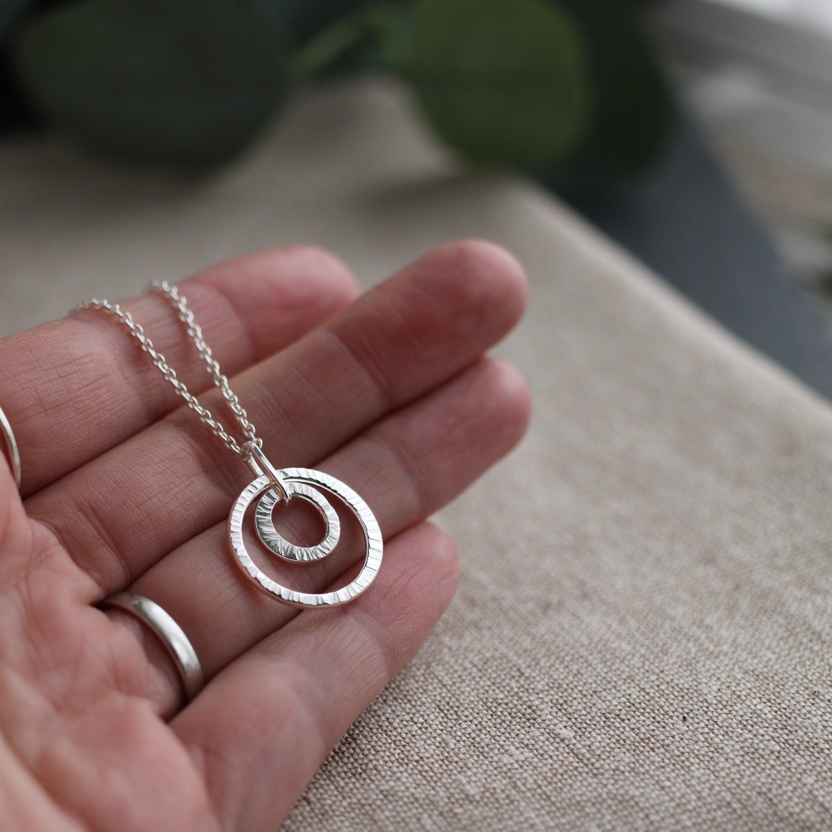 Silver Double Links Necklace