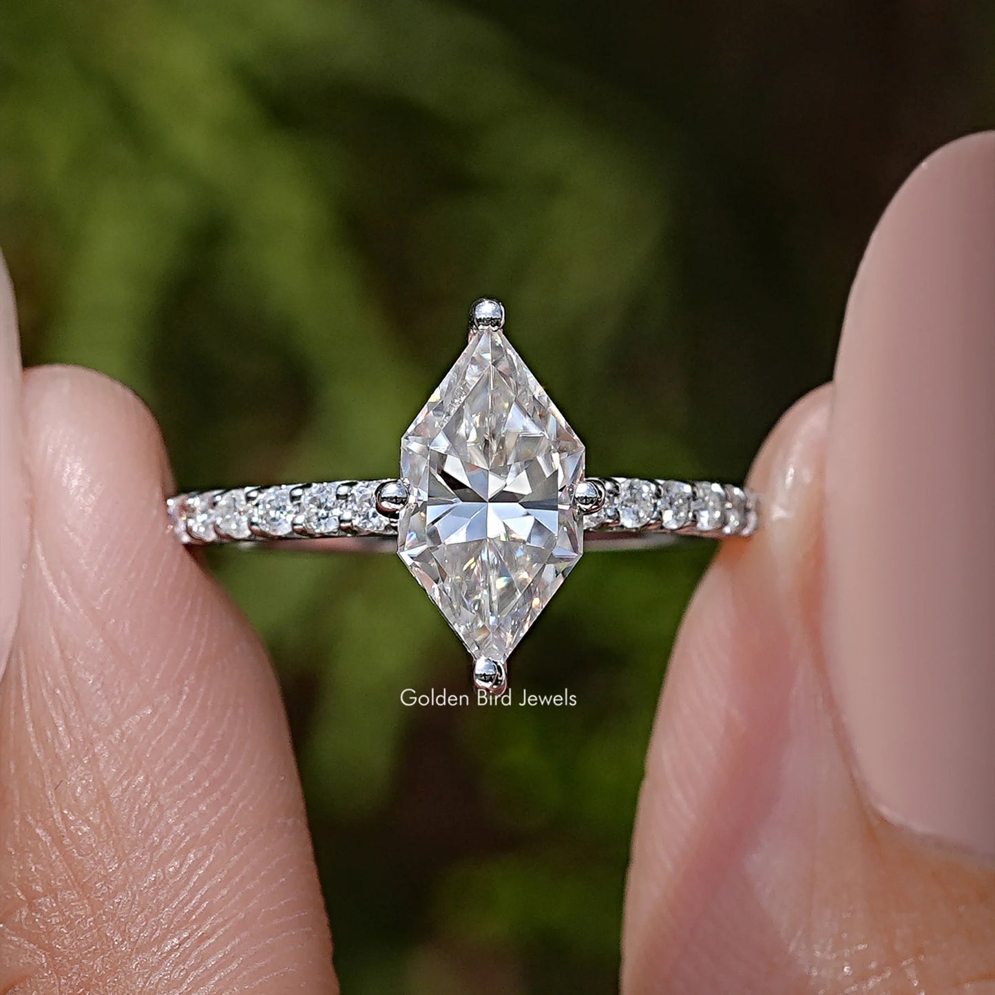 Dutch Marquise Moissanite Solitaire Engagement Ring