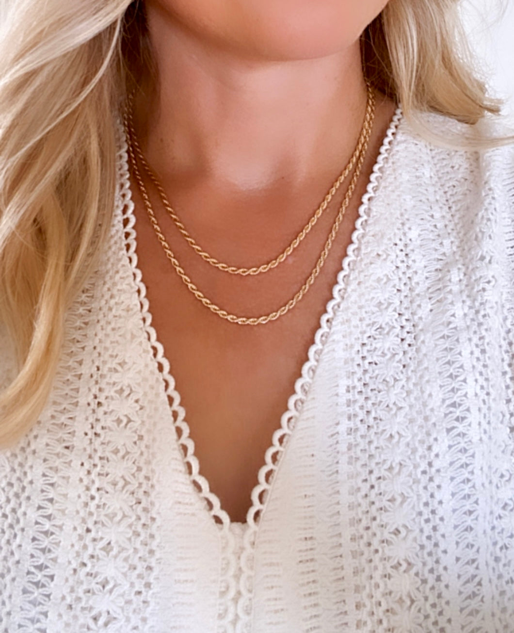 Gold Filled Rope Chain Necklace Thick Twist Chain Layering Chains for Women Minimalist Gold Necklace Christmas Gift Simple Everyday Chains