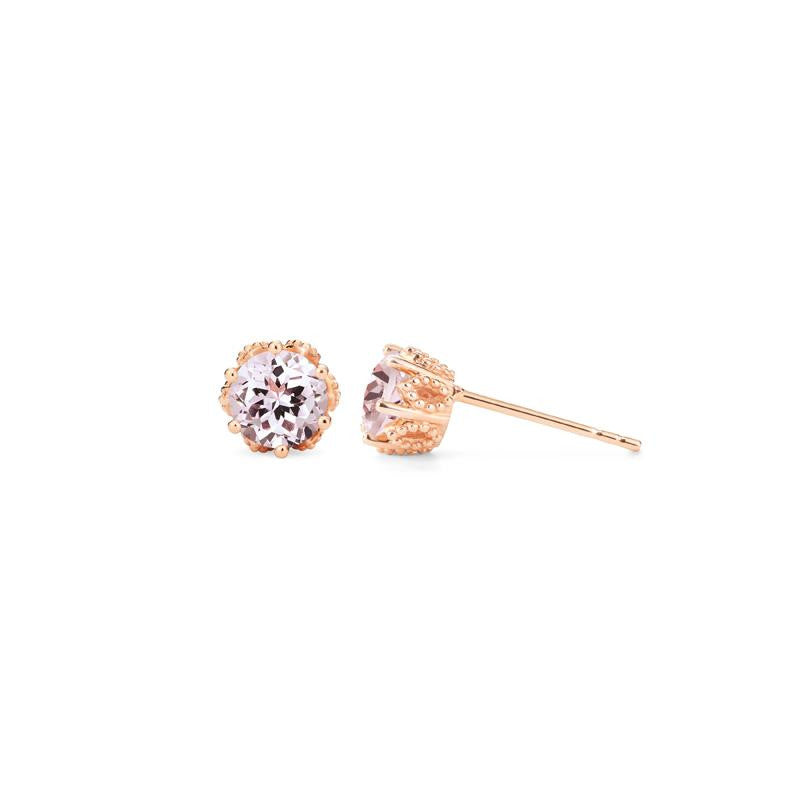 [Eden] Petite Floral Earrings in Morganite